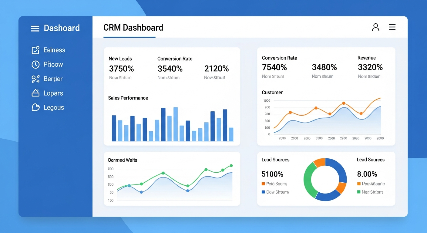 Sales Force CRM dashboard showing analytics and customer data